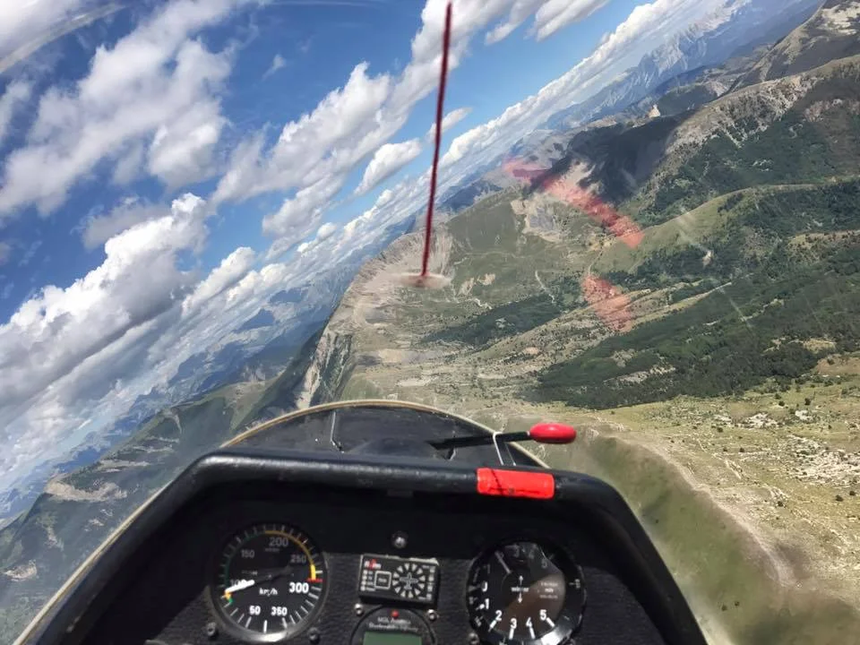 Glider on grass